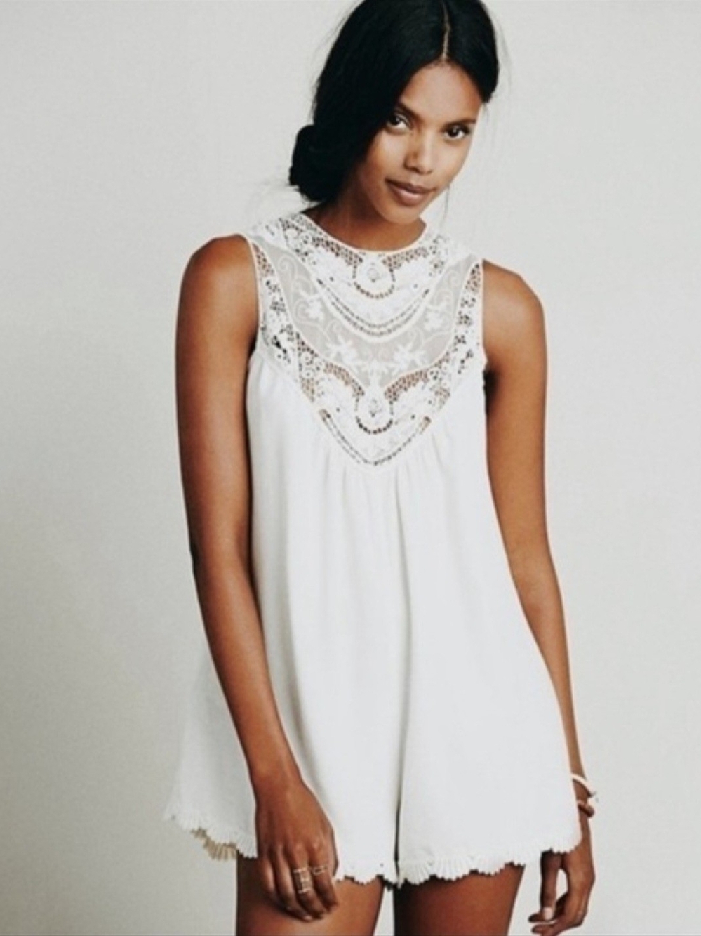 Jen's Pirate Booty White Lace Romper